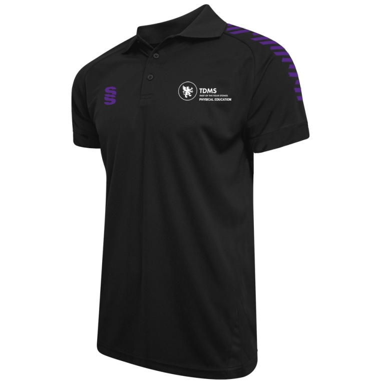 Women's Dual Solid Colour Polo : Black