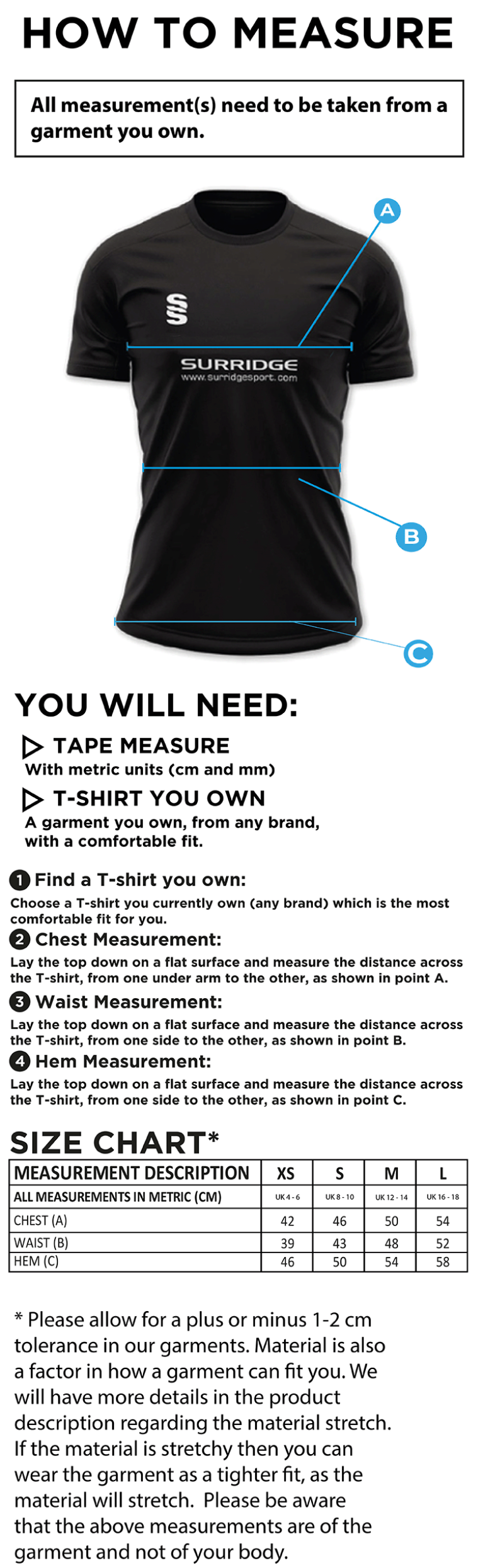 Women's Dual Games Shirt : Black - Size Guide