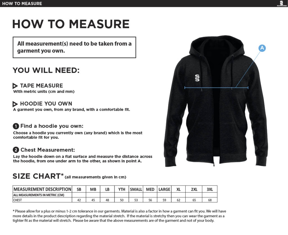 Mens Dual Full Zip Hoody : Black - Size Guide